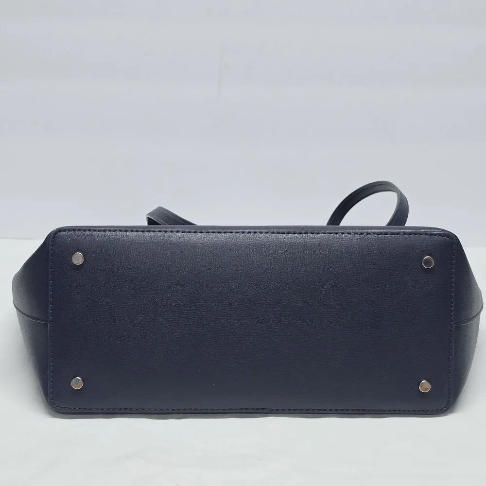 Kate Spade New York Adel Tote Navy Leather Shoulder Bag Purse Double Handle